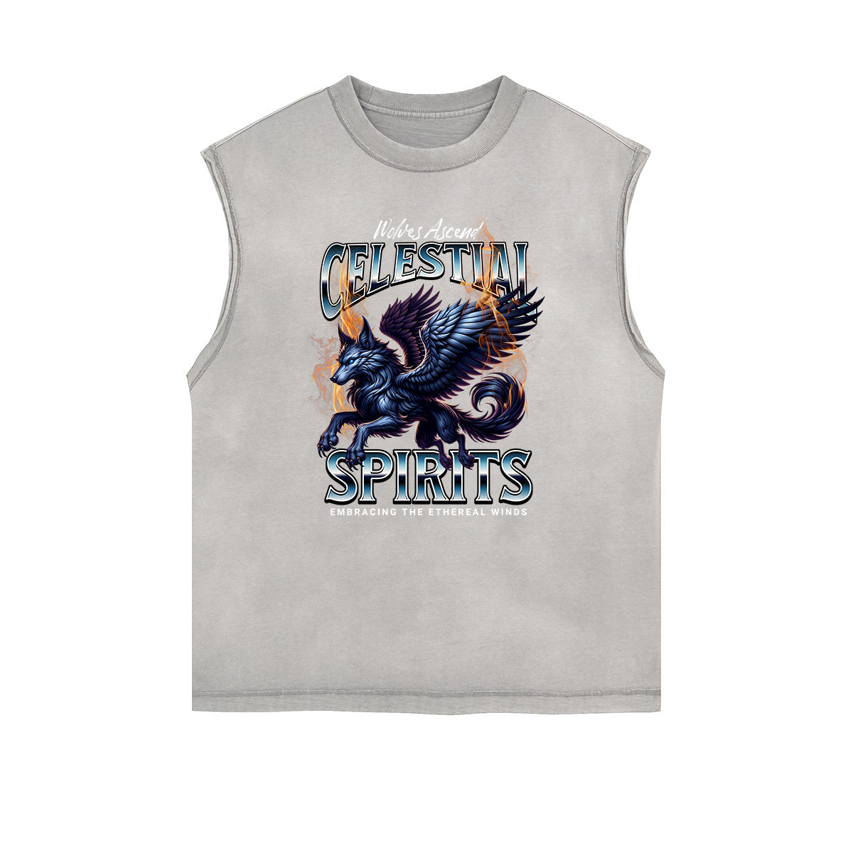Frayed Edge Wolf Graphic Tank Top