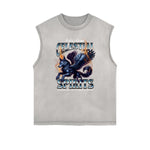 Frayed Edge Wolf Graphic Tank Top