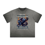 Heavy Fade Wolf Graphic T Shirt