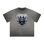 Heavy Fade Wolf Graphic T Shirt