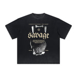 Vintage Frayed Wolf Pattern Tee