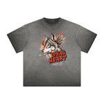 Heavy Fade Wolf Graphic T Shirt
