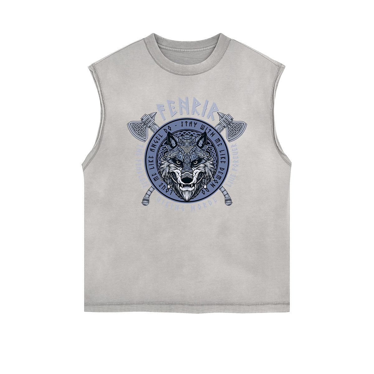 Frayed Edge Wolf Graphic Tank Top