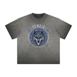 Heavy Fade Wolf Graphic T Shirt