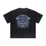 Vintage Frayed Wolf Pattern Tee