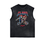 Distressed Sports Graphic Sleeveless Shirt
