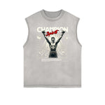 Frayed Edge Sports Graphic Print Tank Top