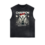 Distressed Sports Graphic Sleeveless Shirt