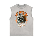 Frayed Edge Sports Graphic Print Tank Top