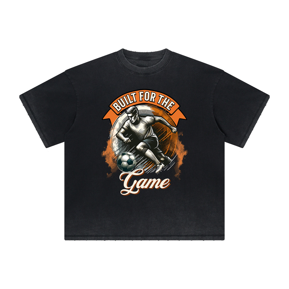 Heavy Fade Basketball Print T-Shirt