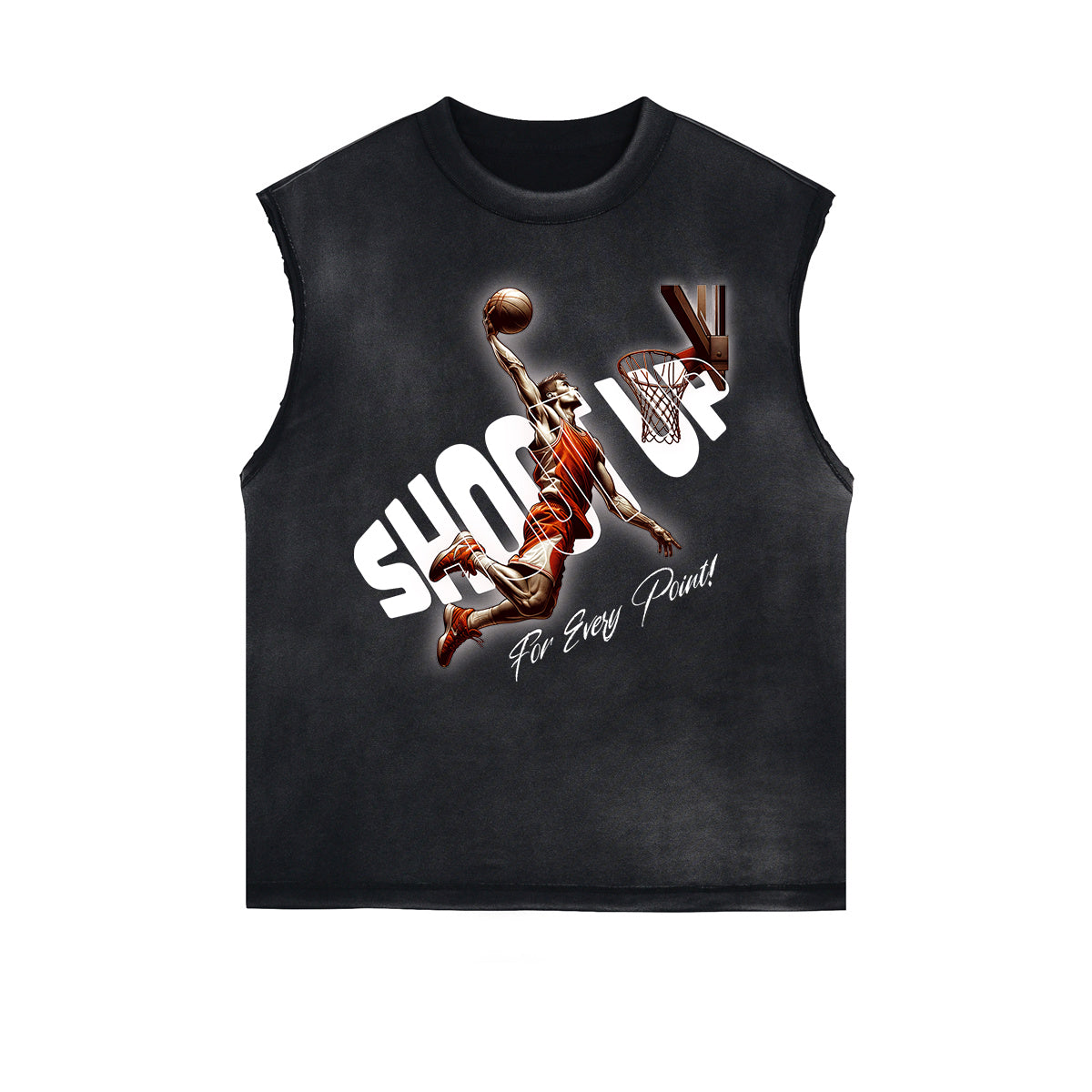 Distressed Sports Graphic Sleeveless Shirt