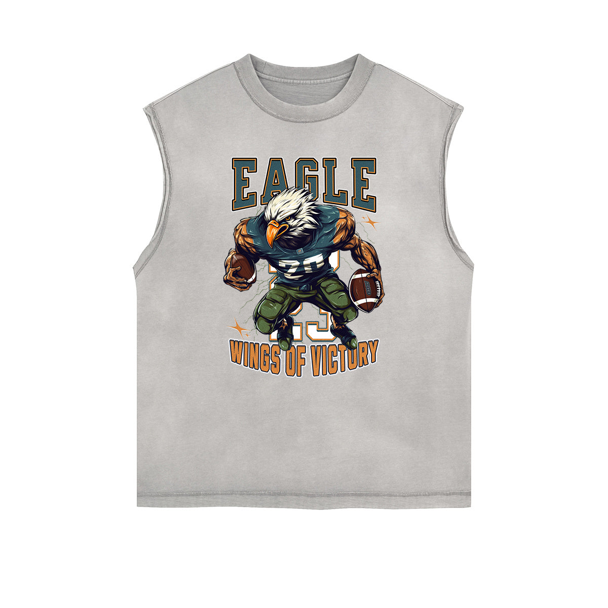 Frayed Edge Sports Graphic Print Tank Top