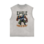 Frayed Edge Sports Graphic Print Tank Top