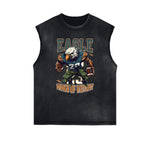 Distressed Sports Graphic Sleeveless Shirt
