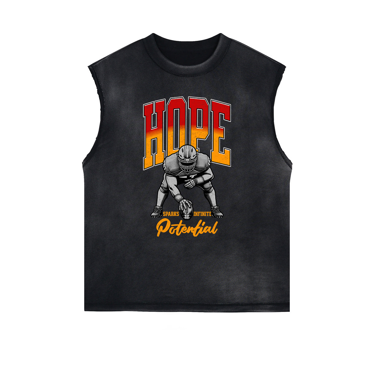 Distressed Sports Graphic Sleeveless Shirt