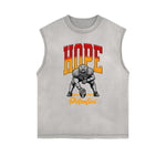 Frayed Edge Sports Graphic Print Tank Top