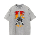 Stone-Washed Sports Graphic Print T-Shirt