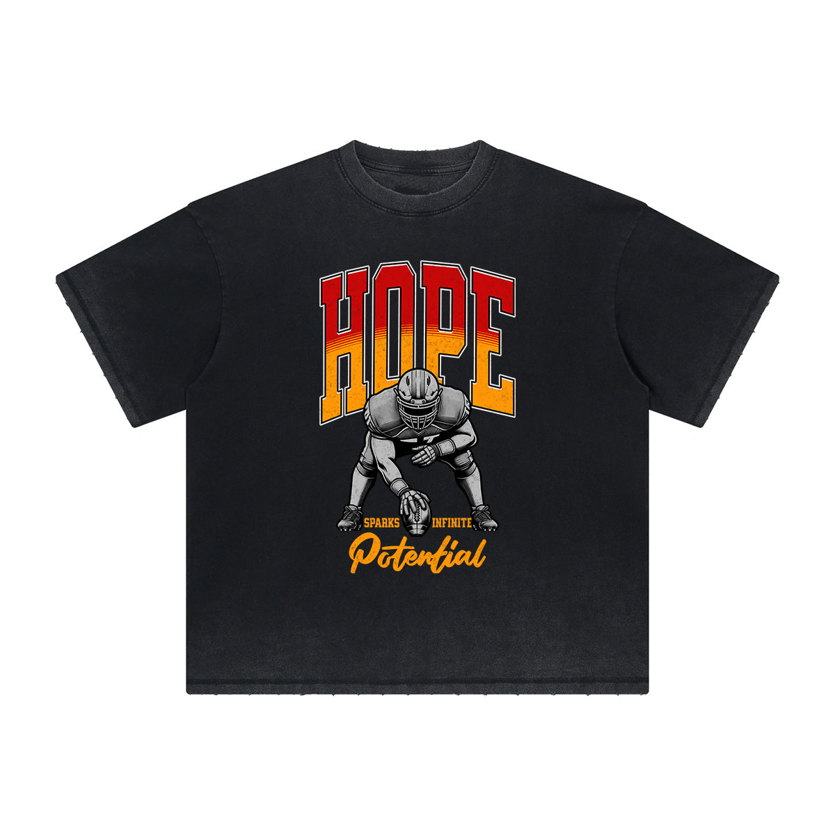 Heavy Fade Basketball Print T-Shirt