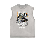 Frayed Edge Sports Graphic Print Tank Top