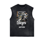 Distressed Sports Graphic Sleeveless Shirt