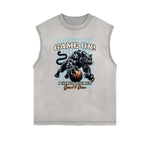 Frayed Edge Sports Graphic Print Tank Top