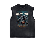 Distressed Sports Graphic Sleeveless Shirt