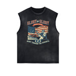 Distressed Sports Graphic Sleeveless Shirt