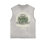 Frayed Edge Sports Graphic Print Tank Top