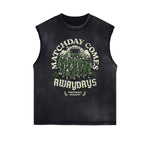 Distressed Sports Graphic Sleeveless Shirt