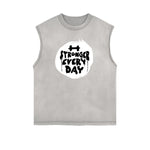 Frayed Edge Sports Graphic Print Tank Top