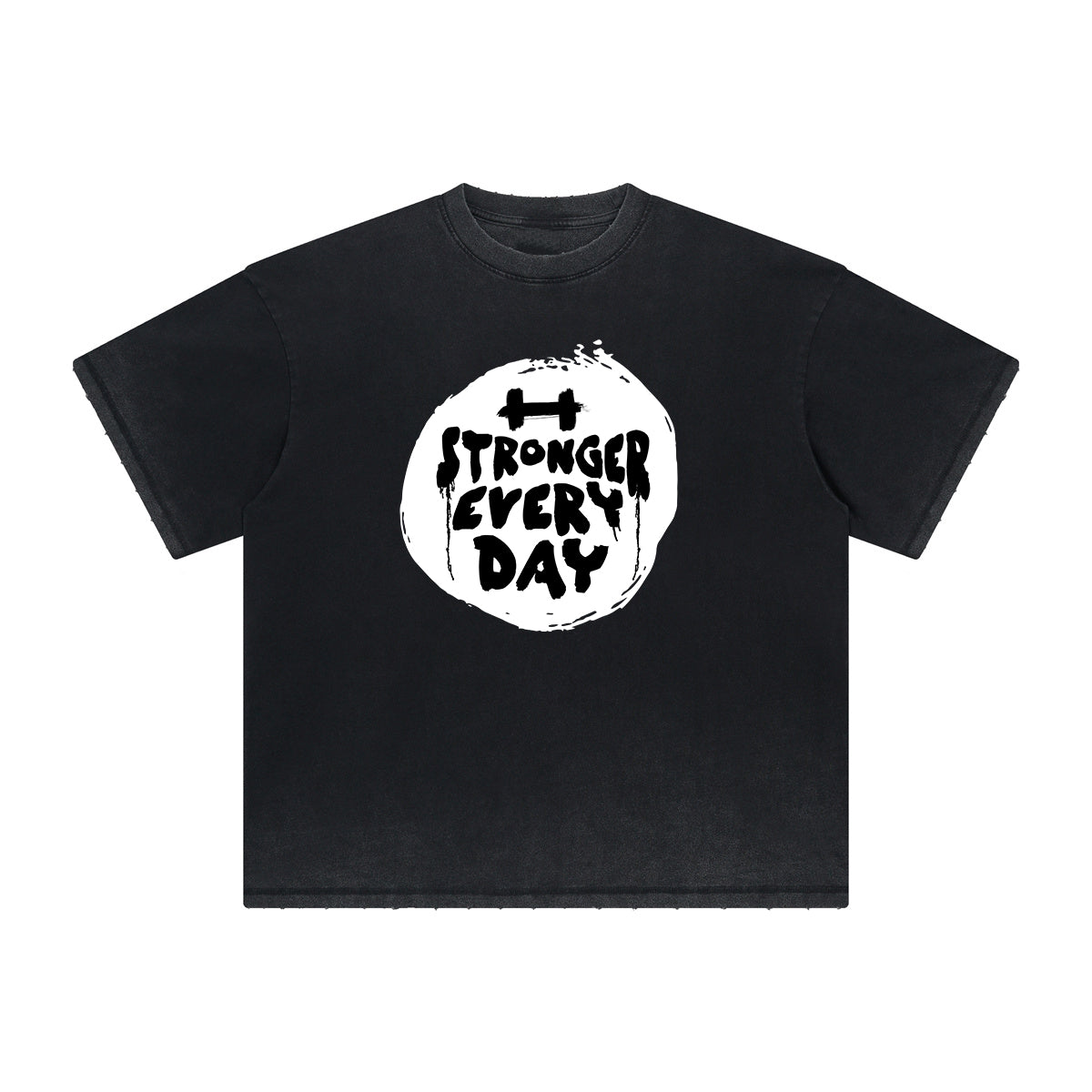 Heavy Fade Basketball Print T-Shirt