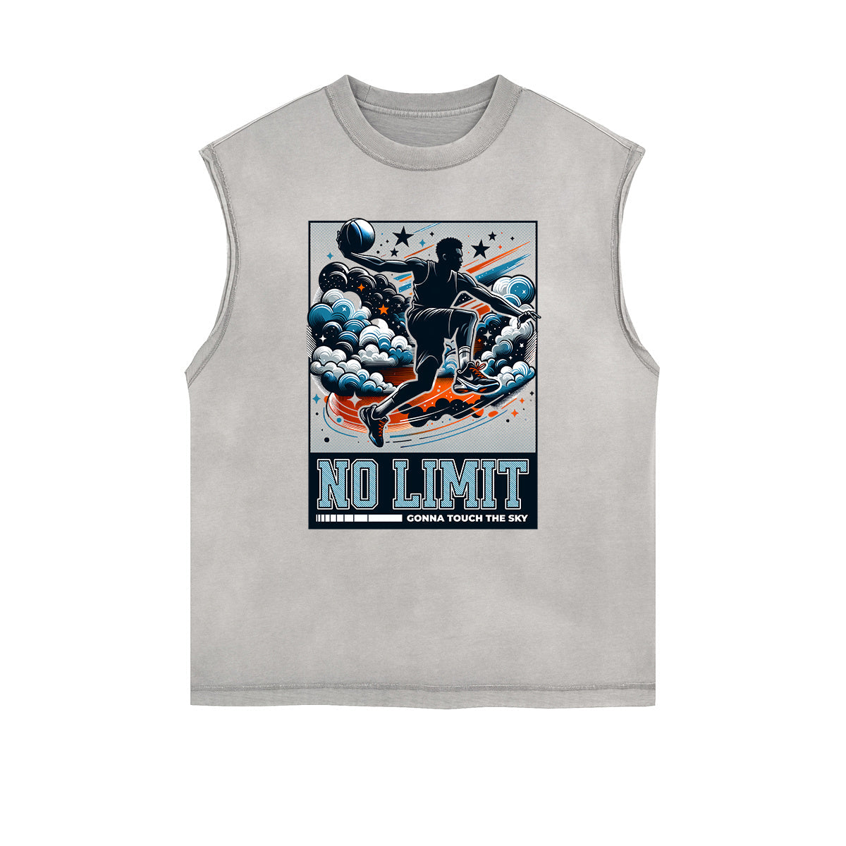 Frayed Edge Sports Graphic Print Tank Top