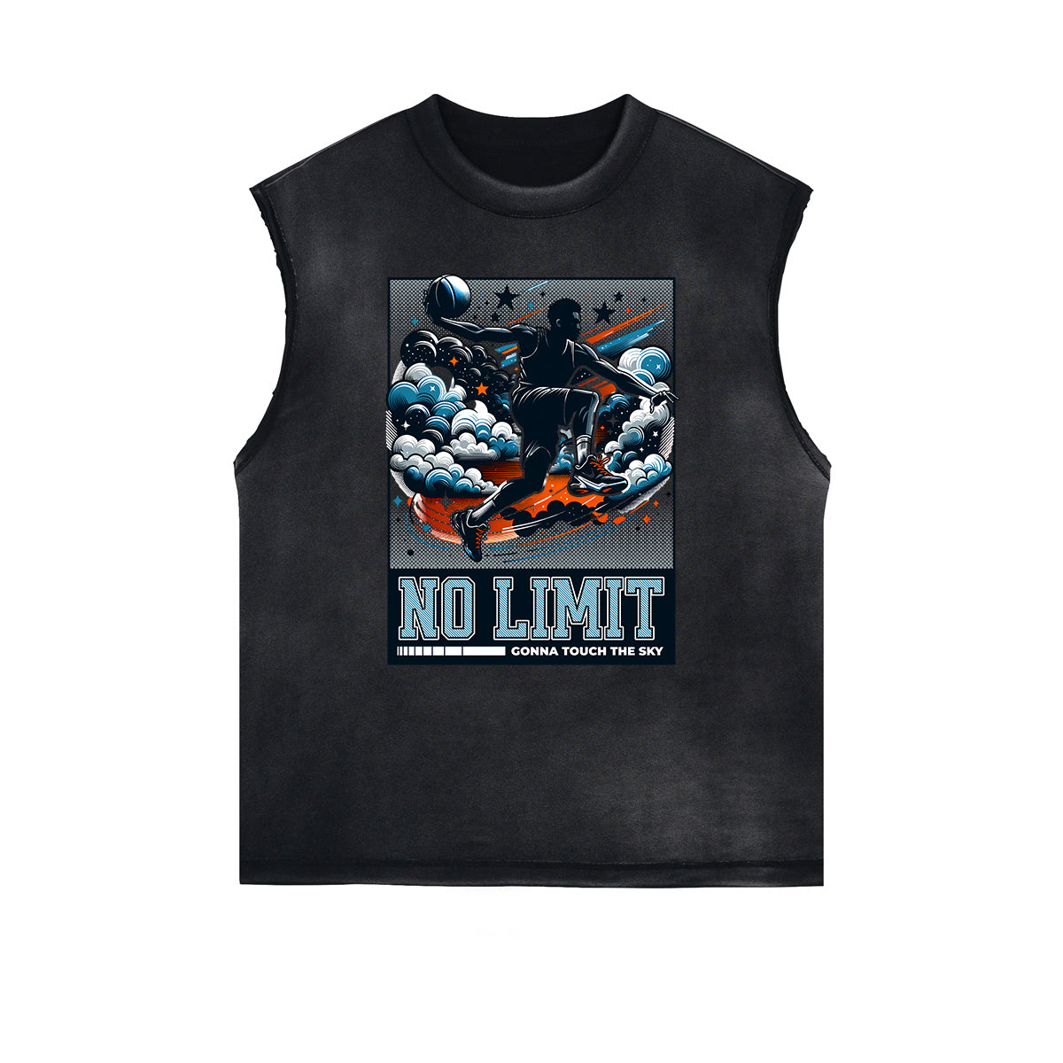 Distressed Sports Graphic Sleeveless Shirt