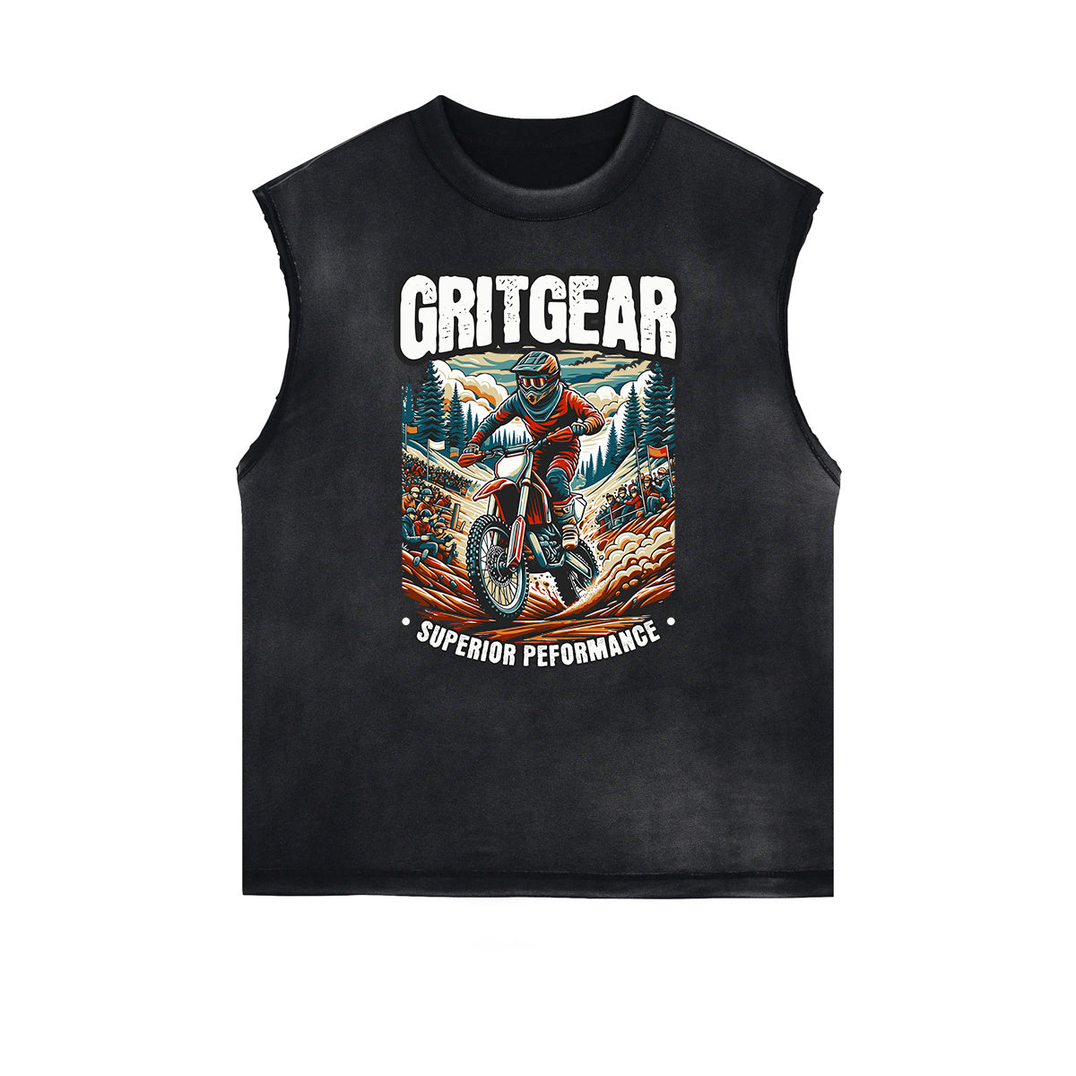 Distressed Sports Graphic Sleeveless Shirt