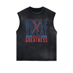 Distressed Sports Graphic Sleeveless Shirt