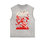 Frayed Edge Sports Graphic Print Tank Top