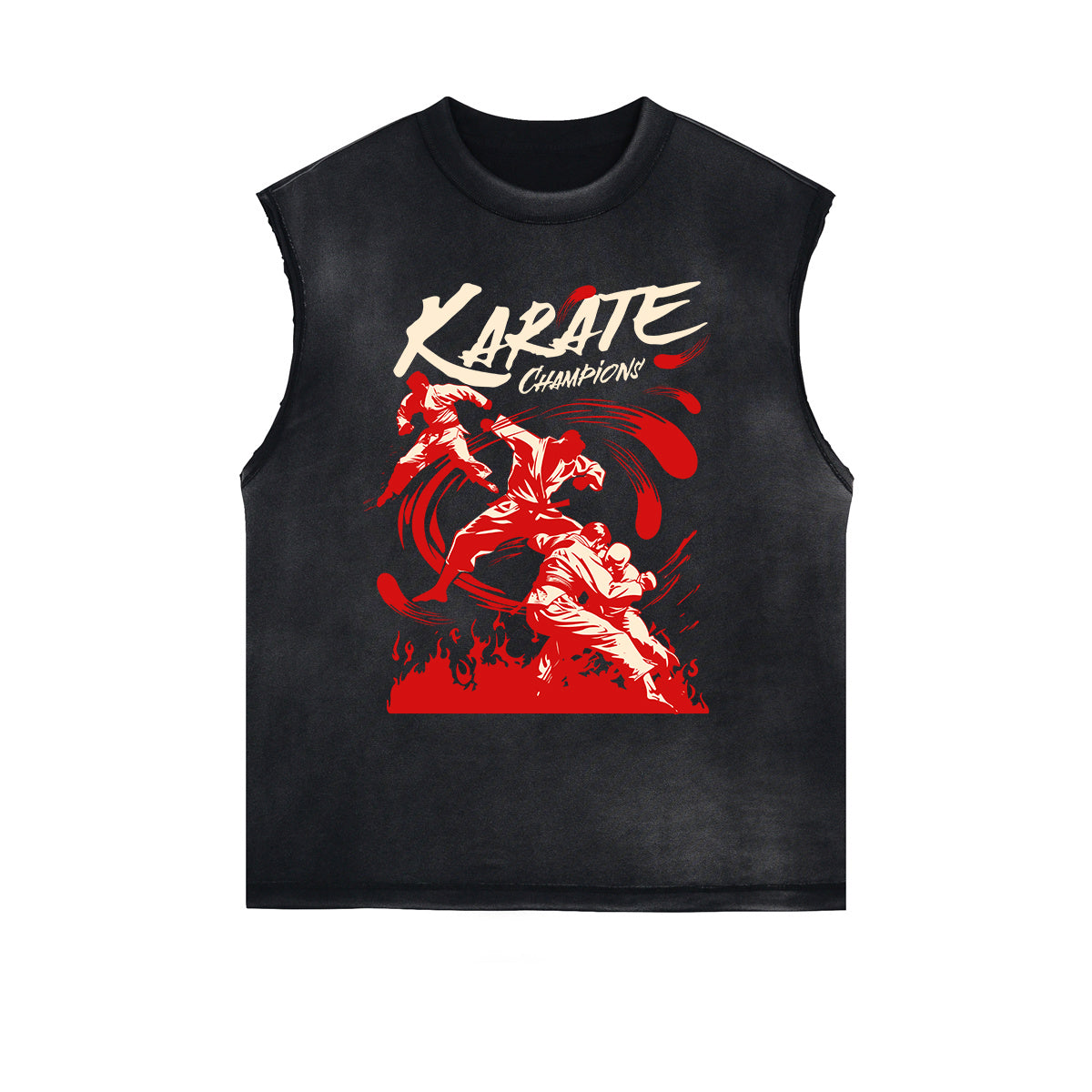 Distressed Sports Graphic Sleeveless Shirt