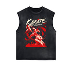 Distressed Sports Graphic Sleeveless Shirt