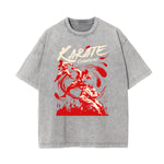 Stone-Washed Sports Graphic Print T-Shirt