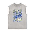 Frayed Edge Sports Graphic Print Tank Top