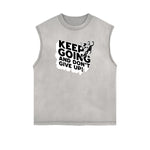 Frayed Edge Bold Typography Tank Top