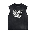 Distressed Bold Typography Sleeveless Tee