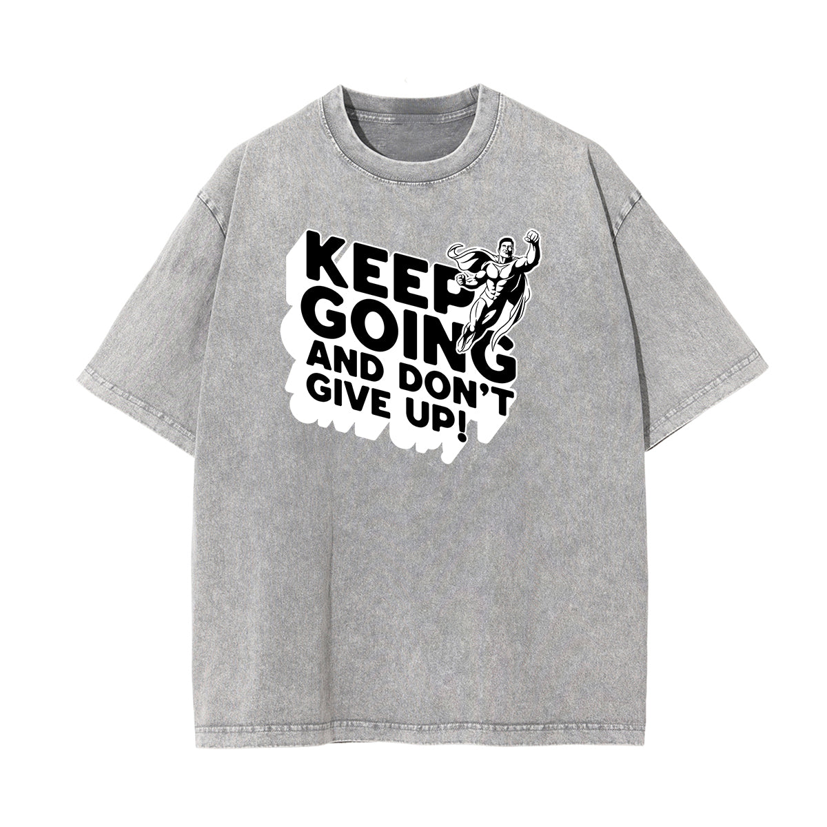 Washed Cotton Graphic Typography T-Shirt