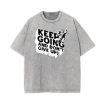 Washed Cotton Graphic Typography T-Shirt