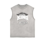 Frayed Edge Bold Typography Tank Top