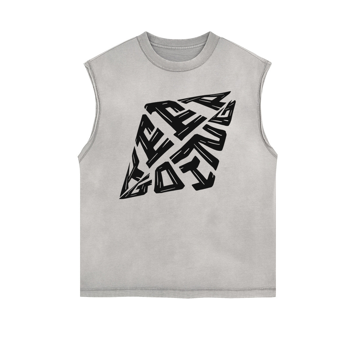 Frayed Edge Bold Typography Tank Top