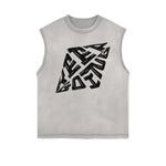 Frayed Edge Bold Typography Tank Top