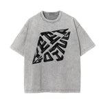 Washed Cotton Graphic Typography T-Shirt