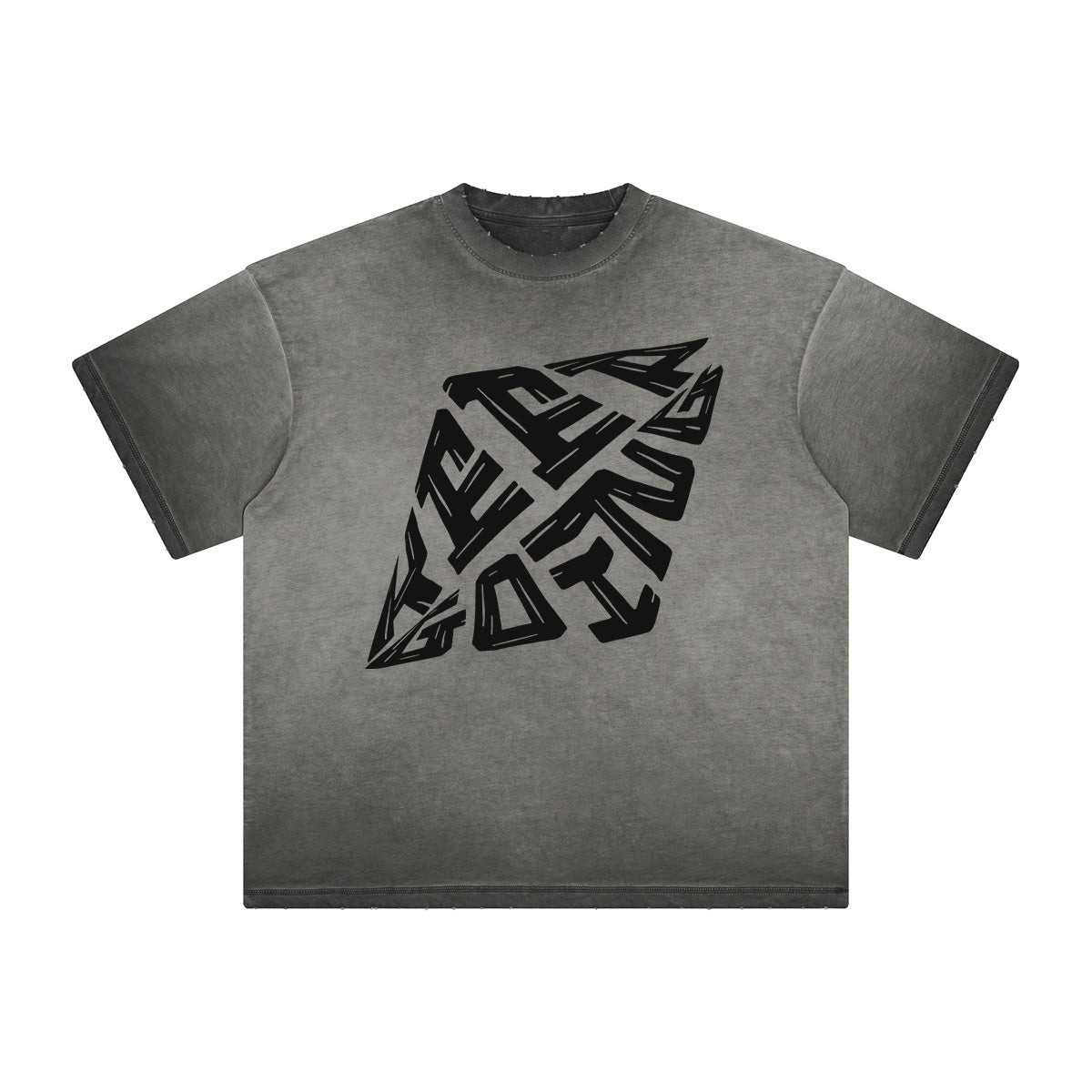 Vintage-Style Frayed Typography Tee