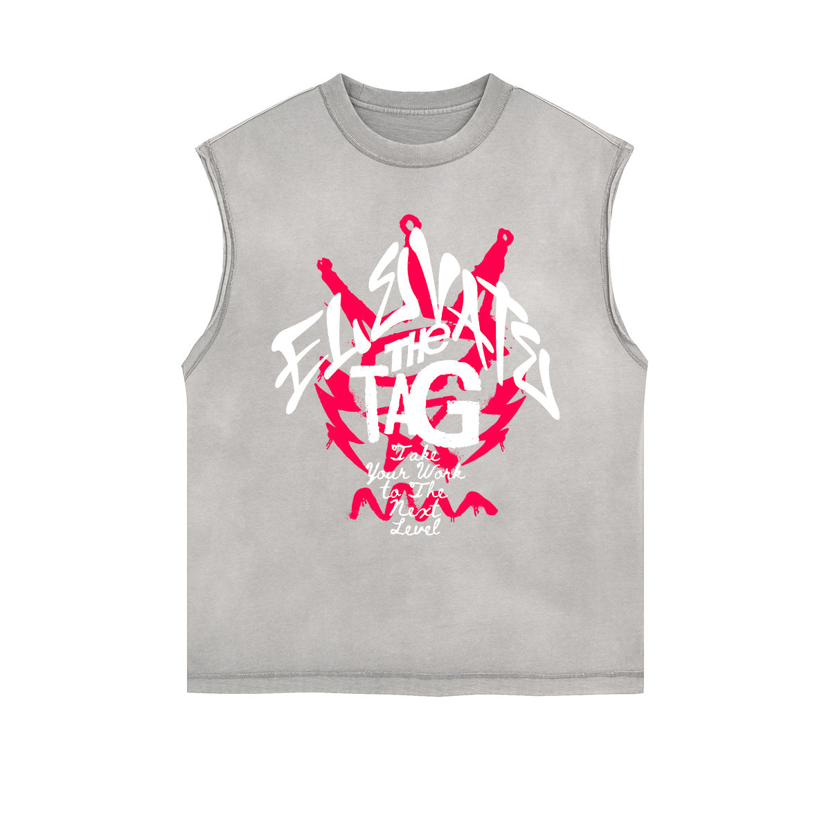 Frayed Edge Bold Typography Tank Top